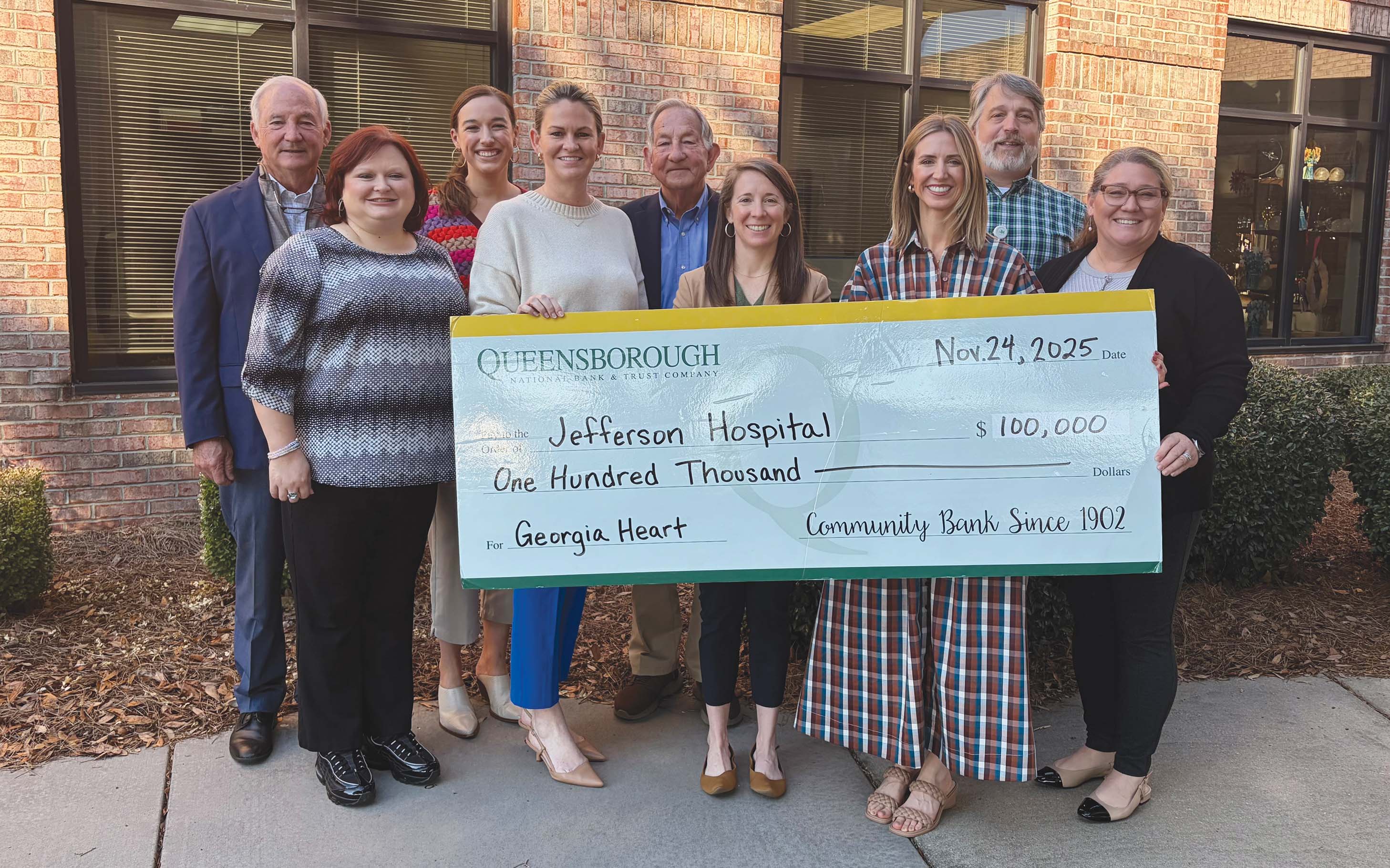 Queensborough National Bank & Trust Company has donated $600,000 to Jefferson Hospital, Jefferson County’s sole hospital, since 2019.
